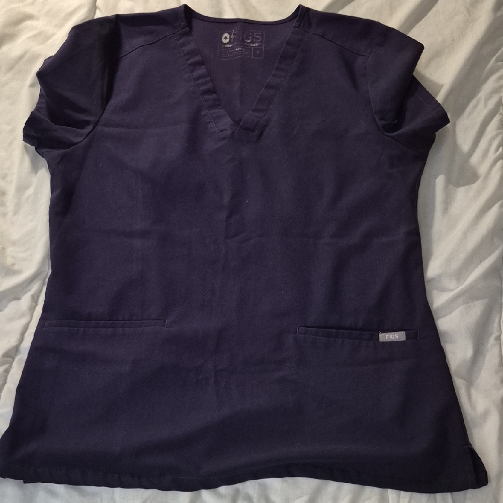 Figs Deep Purple Scrub Top